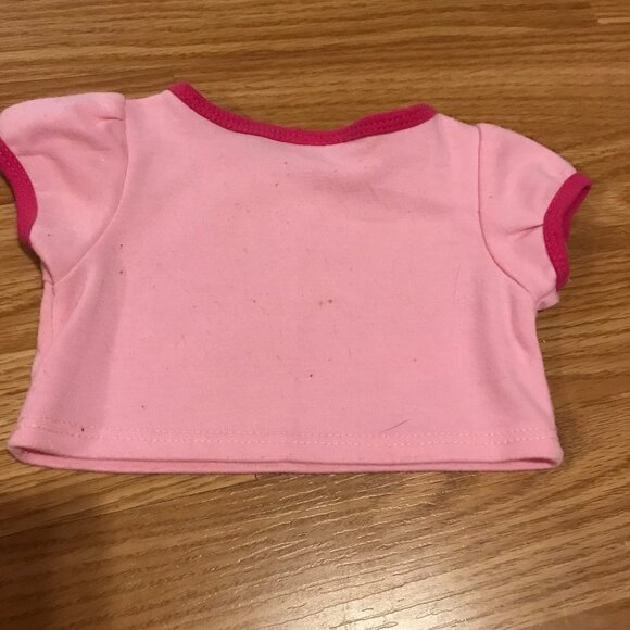 Build-A-Bear Workshop Pink Shirt With Rainbow & Love Design BAB - Picture 3 of 4